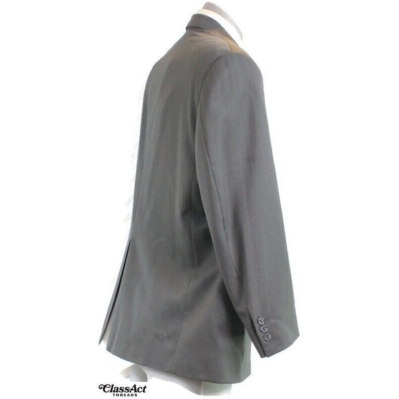 Allyn Saint George 2 Pc Suit Mens Gray Striped 2 Btn 42S Pleated Front 40" W - Picture 7 of 9